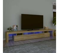 Mueble de TV con luces LED roble Sonoma 260x36,5x40 cm