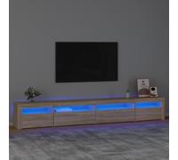 vidaXL Mueble de TV con luces LED roble Sonoma 270x35x40 cm
