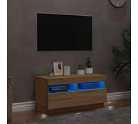 vidaXL Mueble de TV con luces LED roble Sonoma 80x35x40 cm