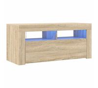 vidaXL Mueble de TV con Luces LED Roble Sonoma 90x35x40 cm
