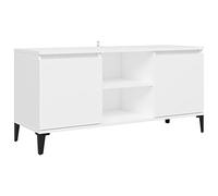 vidaXL Mueble de TV con Patas de Metal Blanco 103,5x35x50 cm
