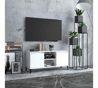 vidaXL Mueble de TV con patas de metal blanco 103,5x35x50 cm