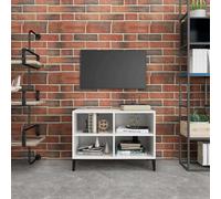 vidaXL Mueble de TV con patas de metal blanco 69,5x30x50 cm