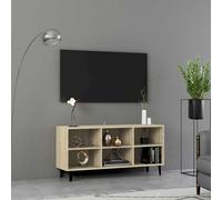 vidaXL Mueble de TV con patas metal color roble Sonoma 103,5x30x50 cm