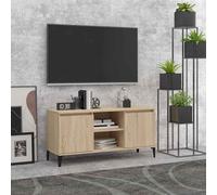 vidaXL Mueble de TV con patas metal color roble Sonoma 103,5x35x50 cm