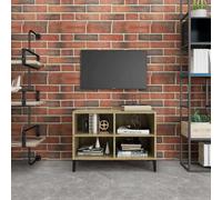 vidaXL Mueble de TV con patas metal color roble Sonoma 69,5x30x50 cm
