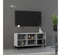 vidaXL Mueble de TV con patas – Metal gris hormigón – 103,5x30x50 cm