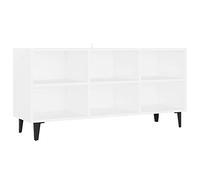 vidaXL Mueble de TV con patas de metal blanco 103,5x30x50 cm