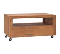 vidaXL Mueble de TV con ruedas madera maciza de teca 80x50x42 cm