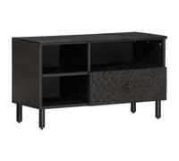 vidaXL Mueble de TV, Consola de Televisión con Almacenamiento, Armario para Equipos de Música, Aparador para Salón, Madera Maciza de Mango Negro