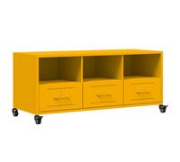 vidaXL Mueble de TV de acero oliva 100,5x39x43,5 cm en color Verde/Antracita/Rosa y más | almacenamiento funcional diseño moderno para baño dormitorio sala