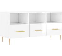 vidaXL Mueble de TV de alto brillo, blanco, 102x36x50 cm, fabricado en material de madera