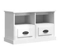 vidaXL Mueble de TV de alto brillo, blanco, 80x35x50 cm, fabricado en material de madera