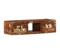 vidaXL Mueble de TV de pared 100x32x25 cm en material Madera maciza de mango rugosa/madera maciza reciclada | almacenamiento funcional diseño moderno para baño dormitorio sala