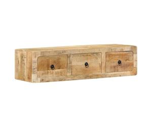 vidaXL Mueble de TV de pared 100x32x25 cm en material Madera maciza de mango rugosa/madera maciza reciclada | almacenamiento funcional diseño moderno para baño dormitorio sala