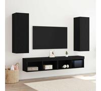 vidaXL Mueble de TV de Pared 2 uds. Roble Negro Madera de ingeniería