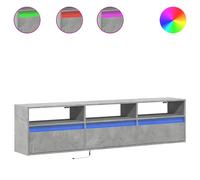 vidaXL Mueble de TV de pared con LED gris hormigón 180x31x45 cm