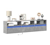vidaXL Mueble de TV de pared con LED gris hormigón 180x31x45 cm