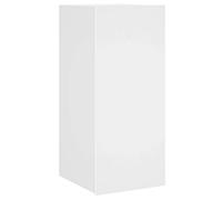 vidaXL Mueble de TV de Pared con Luces LED, Armario Auxiliar Flotante, Mesita de Noche Colgante, Mueble Multimedia para Salón, Blanco