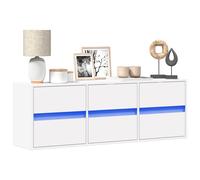 vidaXL Mueble de TV de pared con luces LED blanco 130x31x45 cm