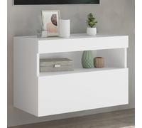 vidaXL Mueble de TV de pared con luces LED blanco 60x30x40 cm