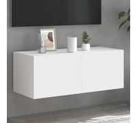 vidaXL Mueble de TV de pared con luces LED blanco 80x35x31 cm
