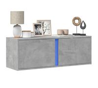vidaXL Mueble de TV de pared con luces LED gris hormigón 100x31x35 cm