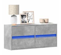 vidaXL Mueble de TV de pared con luces LED 100x31x45 cm en color Negro/Marrón roble/Roble Sonoma y más | almacenamiento funcional diseño moderno para baño dormitorio sala