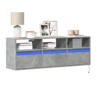 vidaXL Mueble de TV de pared con luces LED gris hormigón 130x31x45 cm