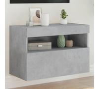 vidaXL Mueble de TV de pared con luces LED gris hormigón 60x30x40 cm