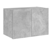 vidaXL Mueble de TV de Pared con Luces LED Gris hormigón 60x35x41 cm, Mueble Flotante para TV, Armario de Pared, Mueble para TV con Puerta