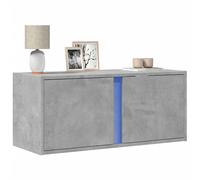 vidaXL Mueble de TV de pared con luces LED gris hormigón 80x31x35 cm