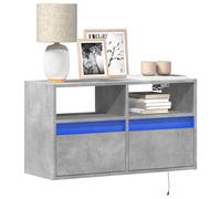 vidaXL Mueble de TV de pared con luces LED gris hormigón 80x31x45 cm