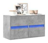 vidaXL Mueble de TV de pared con luces LED gris hormigón 80x31x45 cm