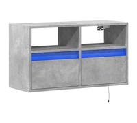 vidaXL Mueble de TV de pared con luces LED gris hormigón 80x31x45 cm