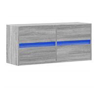 vidaXL Mueble de TV de Pared con Luces LED Gris Sonoma 100x31x45 cm