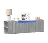 vidaXL Mueble de TV de pared con luces LED gris Sonoma 135x31x39,5 cm