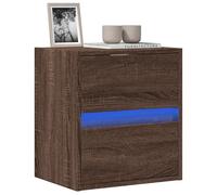 vidaXL Mueble de TV de pared con luces LED marrón roble 41x31x45 cm
