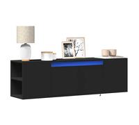 vidaXL Mueble de TV de pared con luces LED negro 135x31x39,5 cm