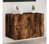 vidaXL Mueble de TV de pared con luces LED roble ahumado 60x35x41 cm