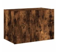 vidaXL Mueble de TV de Pared con Luces LED Roble Ahumado 60x35x41 cm, Mueble Flotante para TV, Armario de Pared, Mueble para TV con Puerta