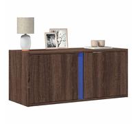 vidaXL Mueble de TV de pared con luces LED roble marrón 80x31x35 cm