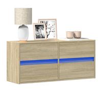 vidaXL Mueble de TV de pared con luces LED roble Sonoma 100x31x45 cm