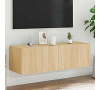 vidaXL Mueble de TV de pared con luces LED roble Sonoma 100x35x31 cm