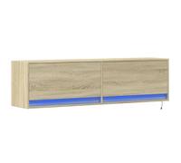 vidaXL Mueble de TV de pared Roble Sonoma 140×31×38 cm con luces LED