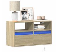 vidaXL Mueble de TV de pared con luces LED roble Sonoma 80x31x45 cm