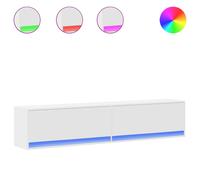 vidaXL: Mueble de TV con luces LED, blanco, 180x31x38 cm