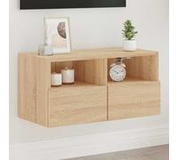 vidaXL Mueble de TV de pared madera ingeniería roble Sonoma 60x30x30cm