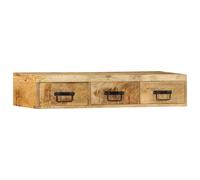 vidaXL Mueble de TV de pared madera maciza de mango rugosa en dimensiones 60x30x19 cm/100x30x19 cm/80x30x19 cm | almacenamiento funcional diseño moderno para baño dormitorio sala
