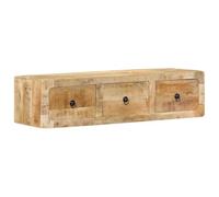 vidaXL Mueble de TV de pared Madera maciza de mango rugosa 100×32×25 cm
